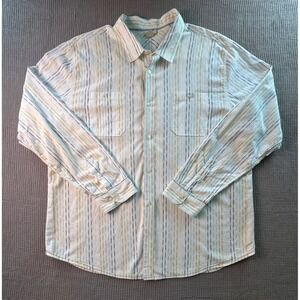 Carbon 2 Cobalt Mens XXL Striped Button Down Shirt Long Sleeve Casual